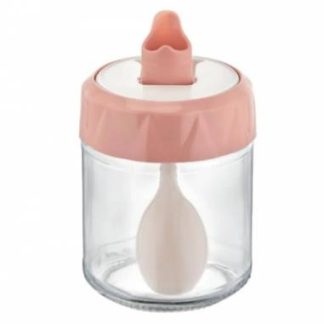 Kozarec za shranjevanje medu z žličko ORANŽNA 210 ml